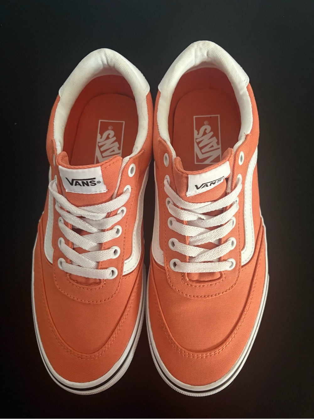 Vans Old Skool Orange and White Canvas Sneakers